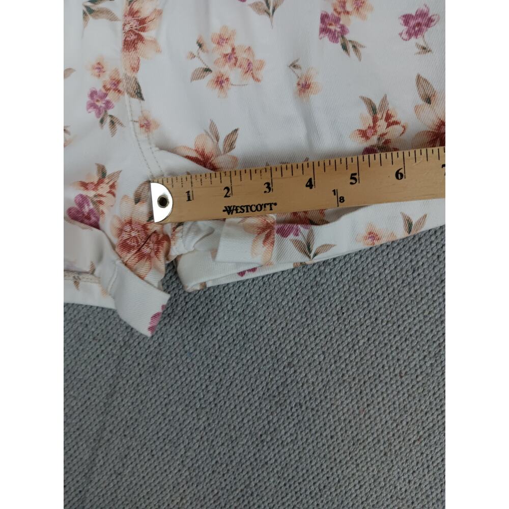 American‎ Eagle Shorts Womens 10 White Floral Print Pleated Summer Cottagecore - Picture 11 of 14